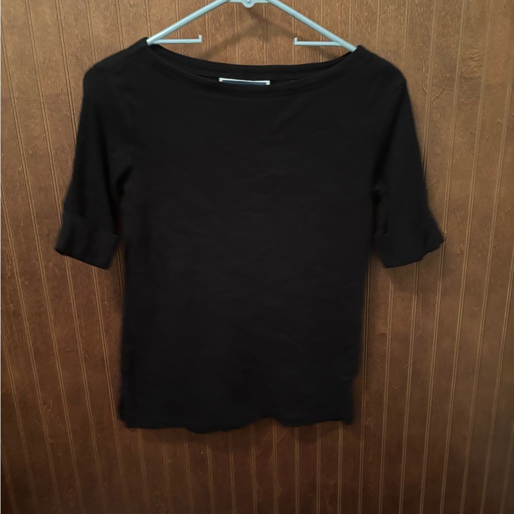 Elegant Black Short Sleeve Women's Top